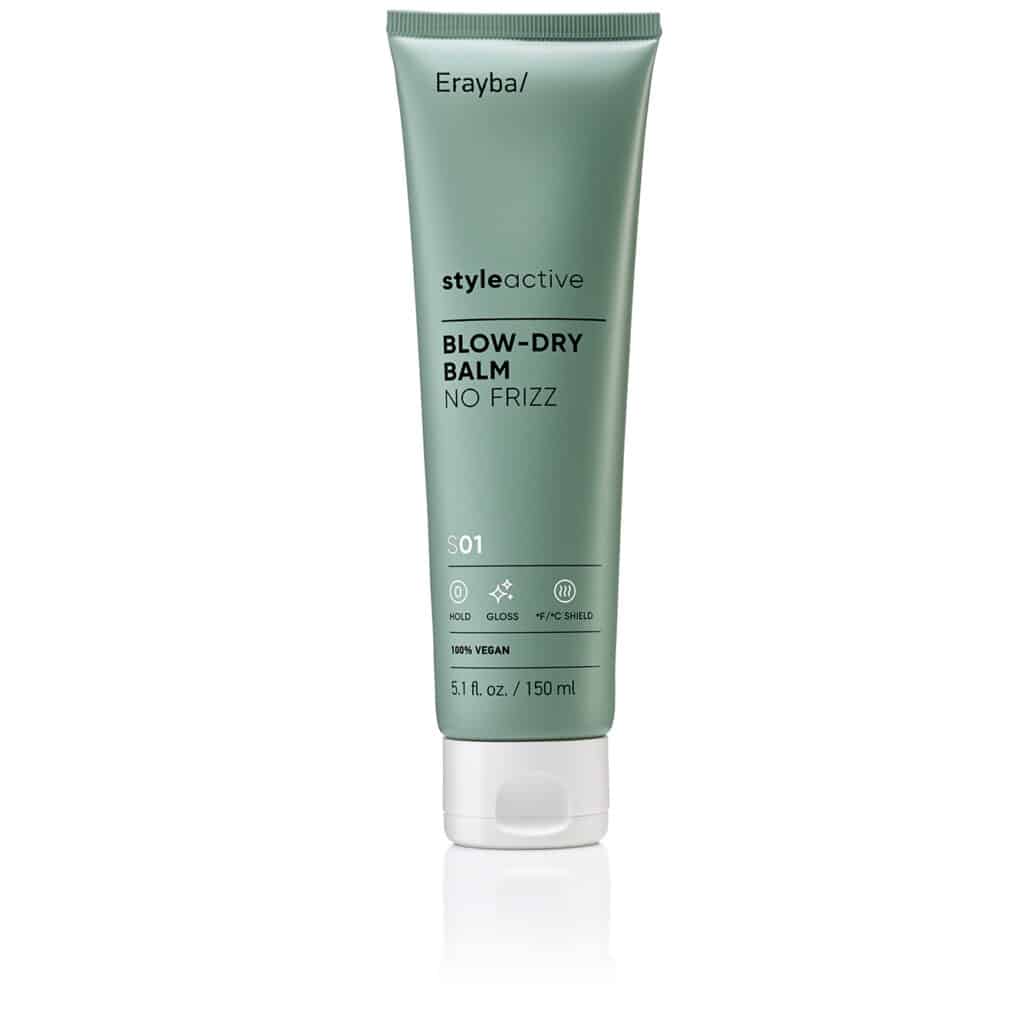 Blow Dry Straight Balm. Helt glat hår, varmebeskyttende balm fra Erayba Danmark