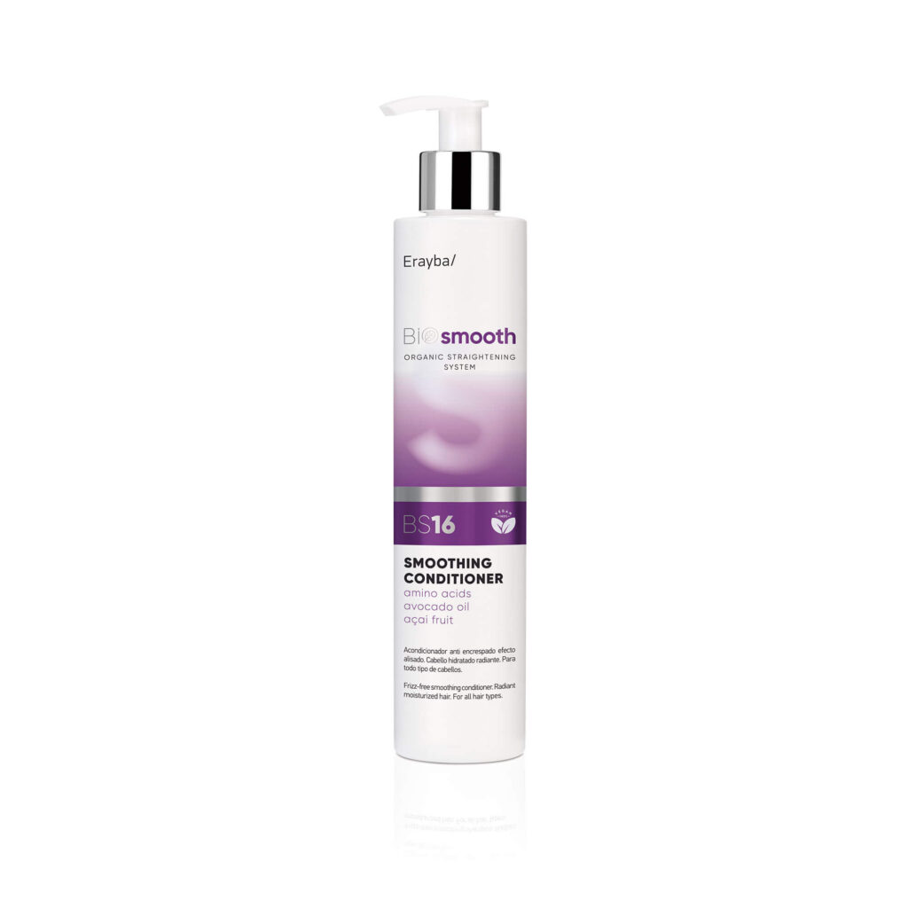 Conditioner til helt glat hår. BIOsmooth til dig der vil udgå kruset hår. Fra Erayba Danmark